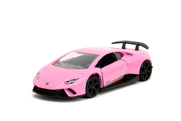 Jada Toys 1:32 Die-Cast Car - Pink Lamborghini Huracán Performante, Glossy Pink, Model 34661