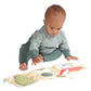 Manhattan Toy Deer One Soft Activity Crinkle Book & Pat Mat, Large, Multicolor, Model 161210, with Squeaker, Mirror, and Teether