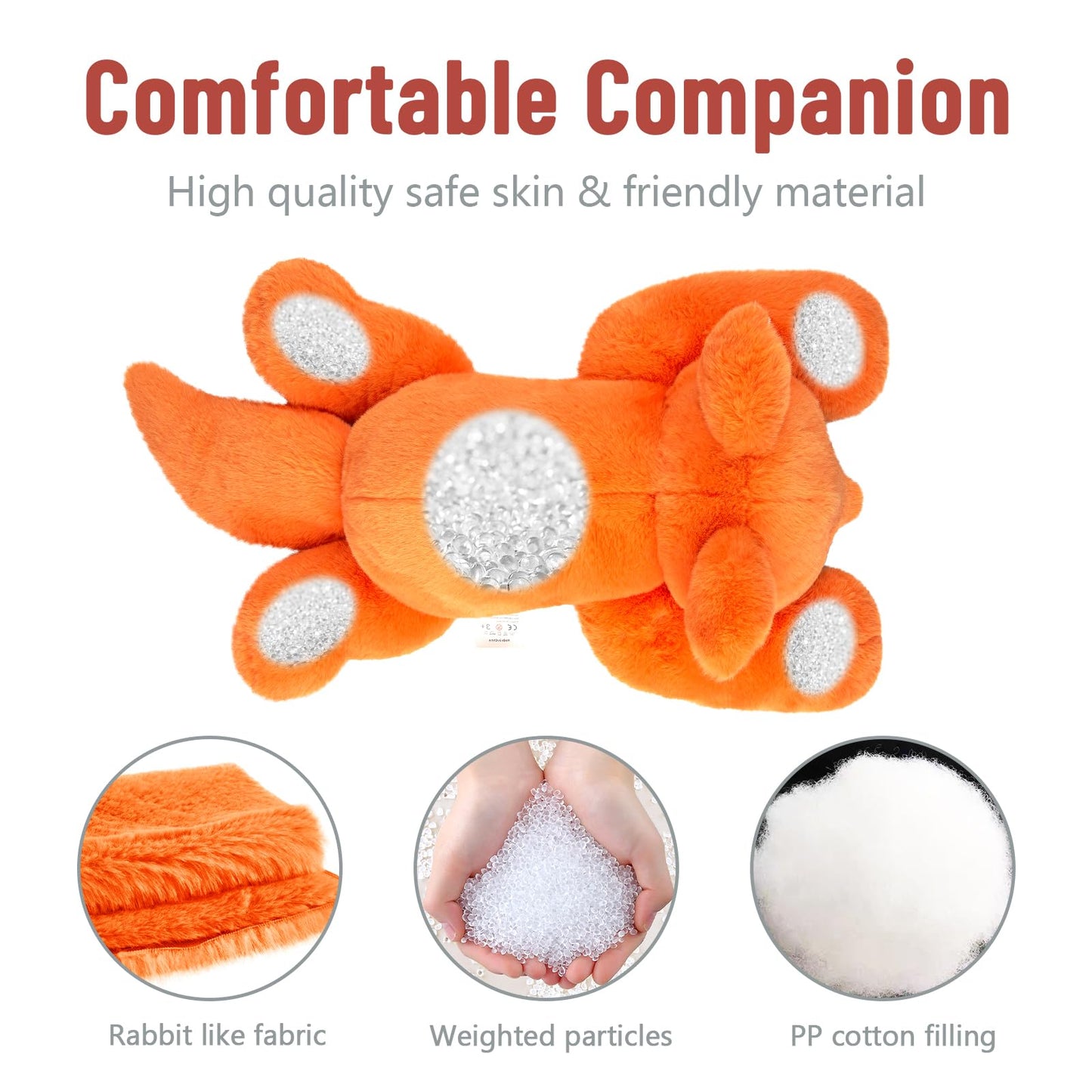Niuniu Daddy 20' | 3.3 Pound Fox Weighted Stuffed Animals, Giant Fox Sensory Body Pillow Plush Toy, Heavy Weighted Lap Animals With Adults Kids & Soft Squishy Fur For Birthday
