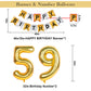 Naninuneno 59Th Gold Birthday Decorations, Gold Black Silver Happy Birthday Balloons Supplies For Boy Men Girl Women, 59 Birthda