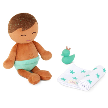 Lullababy - 14-Inch Bath Baby Doll Boy - Light-Brown Hair - Soft Plush Body For Real Water Play - Tub Toys - Kids Ages 2 Years O