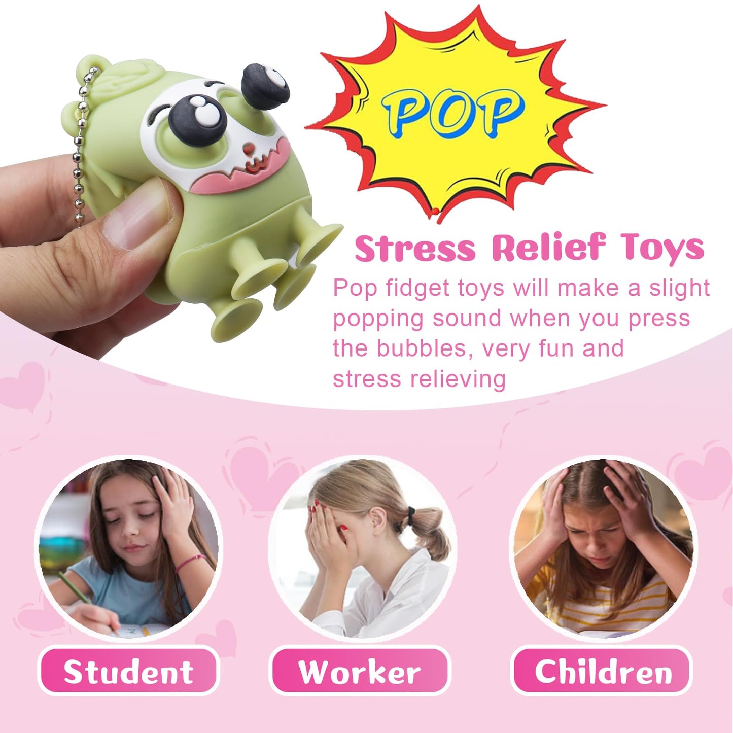 12 Pack Animal Pop Balls Party Favors for Kids,3D Pop Balls Fidget Toys,Birthday Easter Gifts for Boys & Girls,Goodie Bag Stuffe