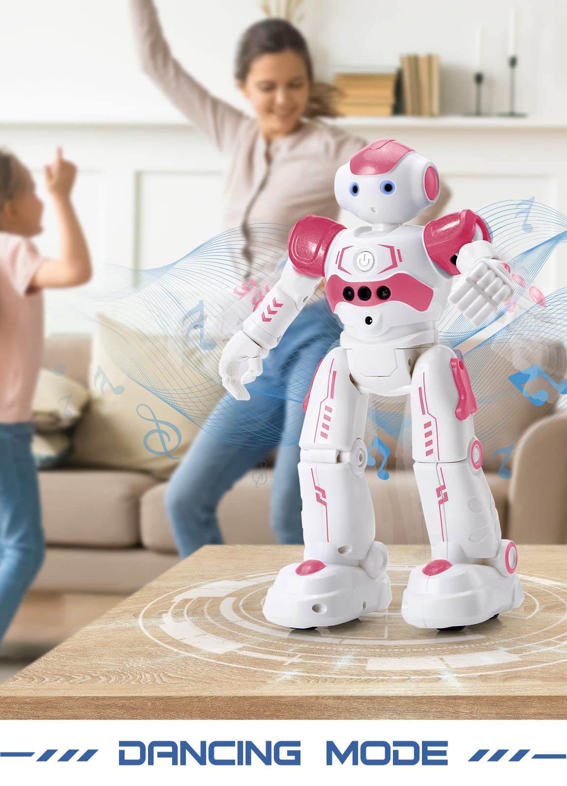 KINGSDRAGON RC Robot Toy - Gesture & Sensing Control, Pink, Model RBTTY01-RD-SRK2, Perfect for Kids Age 3-8, Birthday Gift