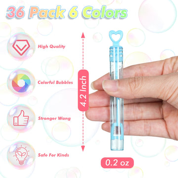 36 Pcs Bubbles Party Favors For Kids Mini Bubble Wands Bubble Party Favors Assortment Neon, Kids Summer Gifts, Fun Bubbles For Christmas Halloween Birthday Goodie Bags