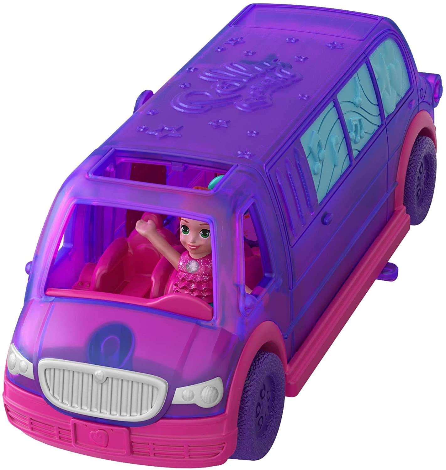 Polly Pocket Pollyville Party Limo Toy - Multicolor, Plastic, Model GGC41