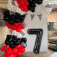 Race Car Number 7 Balloons,40 Inch Racing Car 7 Birthday Balloons Two Fast Balloon Race Track Black 7 Balloon Number For Cars Theme Birthday Party