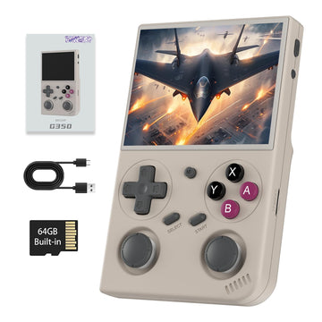 G350 Retro Handheld Game Console G350 Retro Gaming Console 3.5'' Ips Screen Linux 64+32 System Built-In 64G Tf Card 20+Emulators