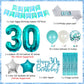 30Th Birthday Decorations For Women Girls Teal - Queen Sash Happy Birthday Banner Cake Topper Number 30 Foil Balloon Foil Curtai