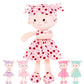 Onetoo First Baby Doll Soft Baby Doll For Girls Plush Rag Doll Sleeping Cuddle Buddy Doll Wear Pink Dress Red Polka Dot 14'