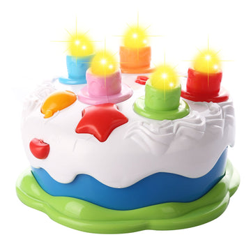 Love&Mini Birthday Cake Toys - First Birthday Cake Toy with LED Lighting, Music and Sonds, Great Baby Musical Toys for 1 2 3 4 Y