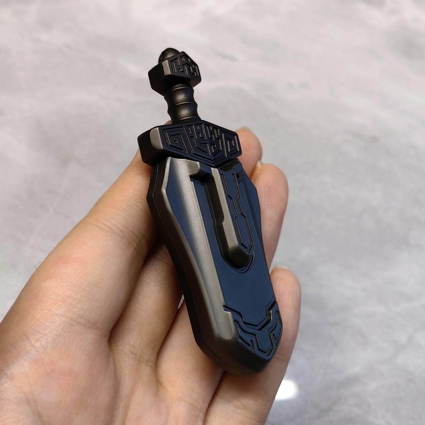 T-Conceal EDC decorative replica blade Decompression Toys Fidget Sliders Fidget Toys Stress Relief for mature-themeds Magnetic Metal Toys Anti-Anxiety Office Desk Toys (Grey)