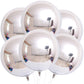 Katchon, Metallic Silver Balloons - 22 Inch, Pack Of 6 | 4D Round Silver Mylar Balloons, Silver Foil Balloons | Prom Decorations 2025 | Silver Metallic Balloons, Graduation Decorations Class Of 2025