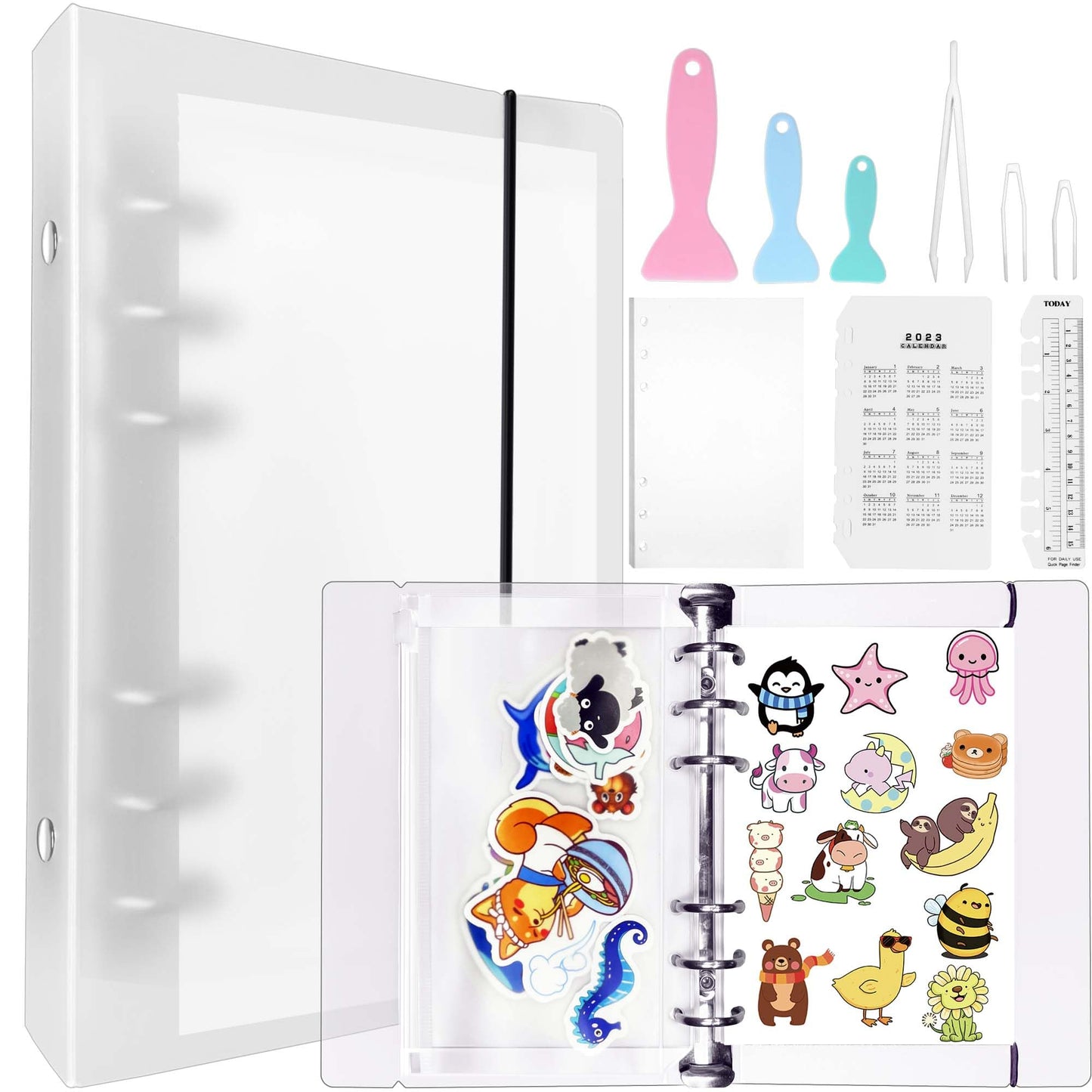 Quick-Find Reusable Sticker Book Collecting Album| A5 Binder Sticker Book For Adults Girls Kids| Sticker Collecting Album| Stick