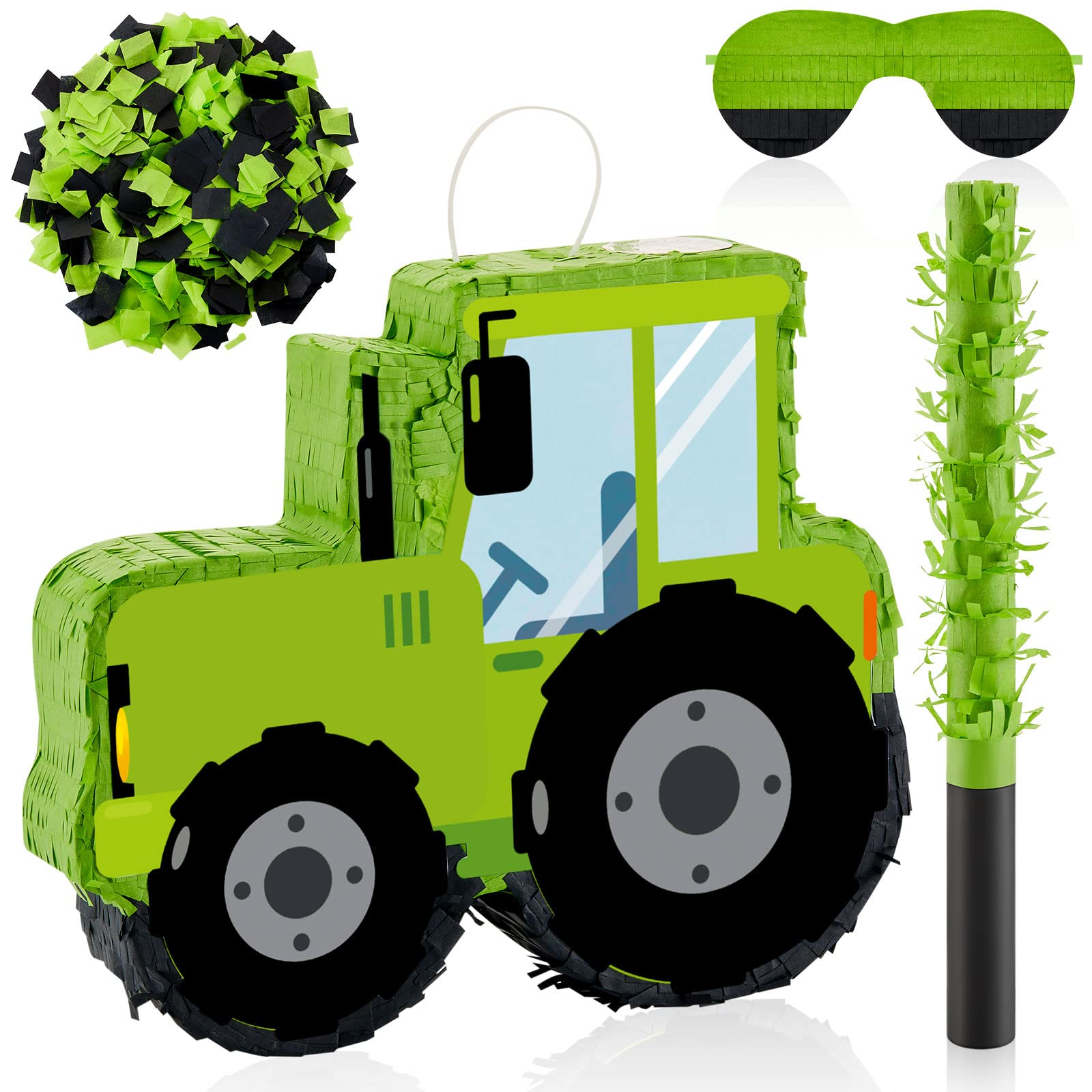 Lewtemi Piñatas For Birthday Party Colorful Piñata With Stick, Blindfold, Confetti For Adults Birthday Baby Shower Party Supplies(Tractor Style)
