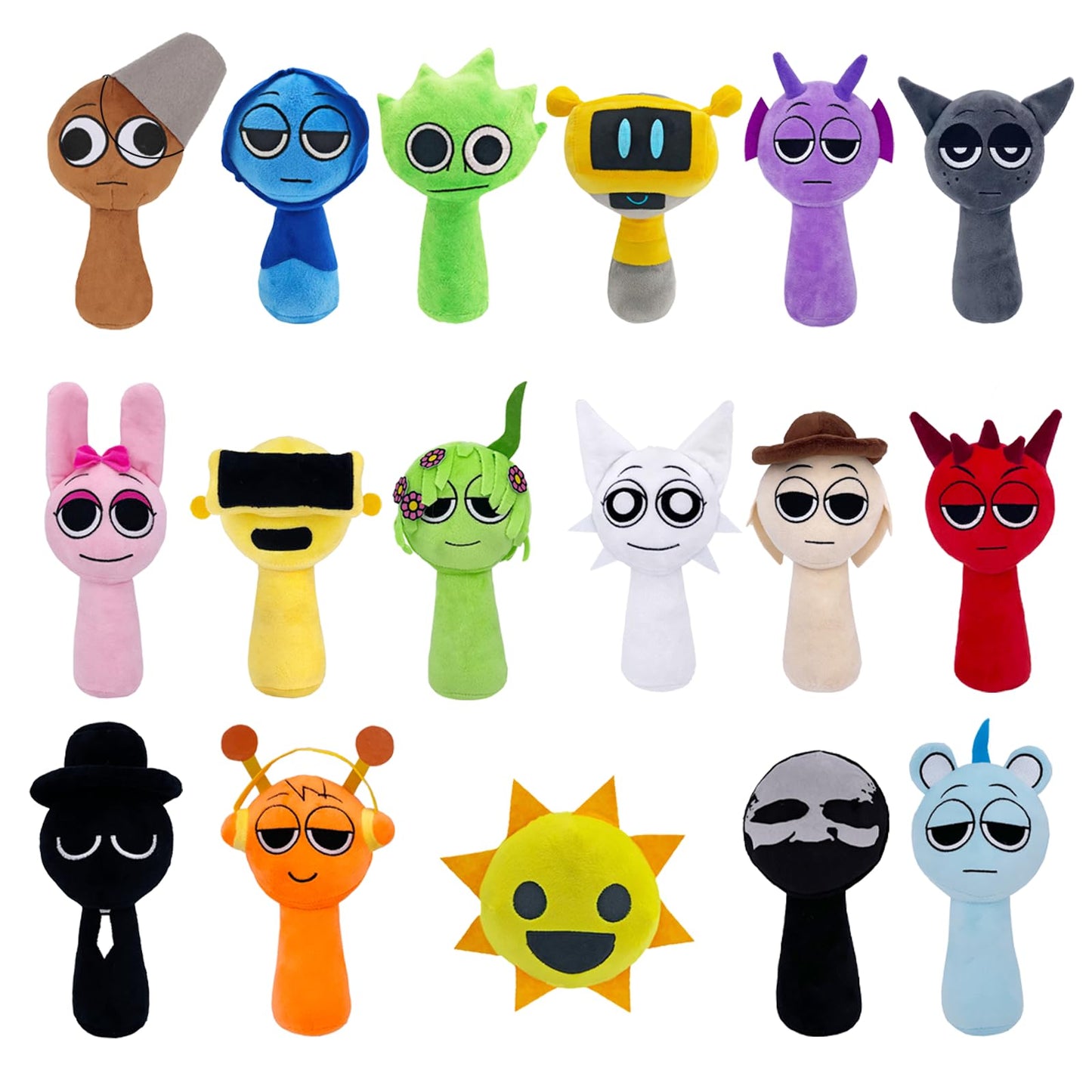 Jiensa Sprunki Plush, Sprunki Game Plush, Wenda Sprunki, Sprunki Gray, For Kids (Sprunki-17)
