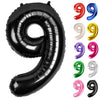 Black Number 9 Balloon 40 Inch, 9 Balloon Number, 9Th Birthday Decorations, Black Party Supplies For Boys Girls