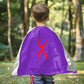 Mizzuco Superhero Capes For Kids Cloak With Mask Halloween Costumes And Party Dress Up 2Pcs(Purple+Red