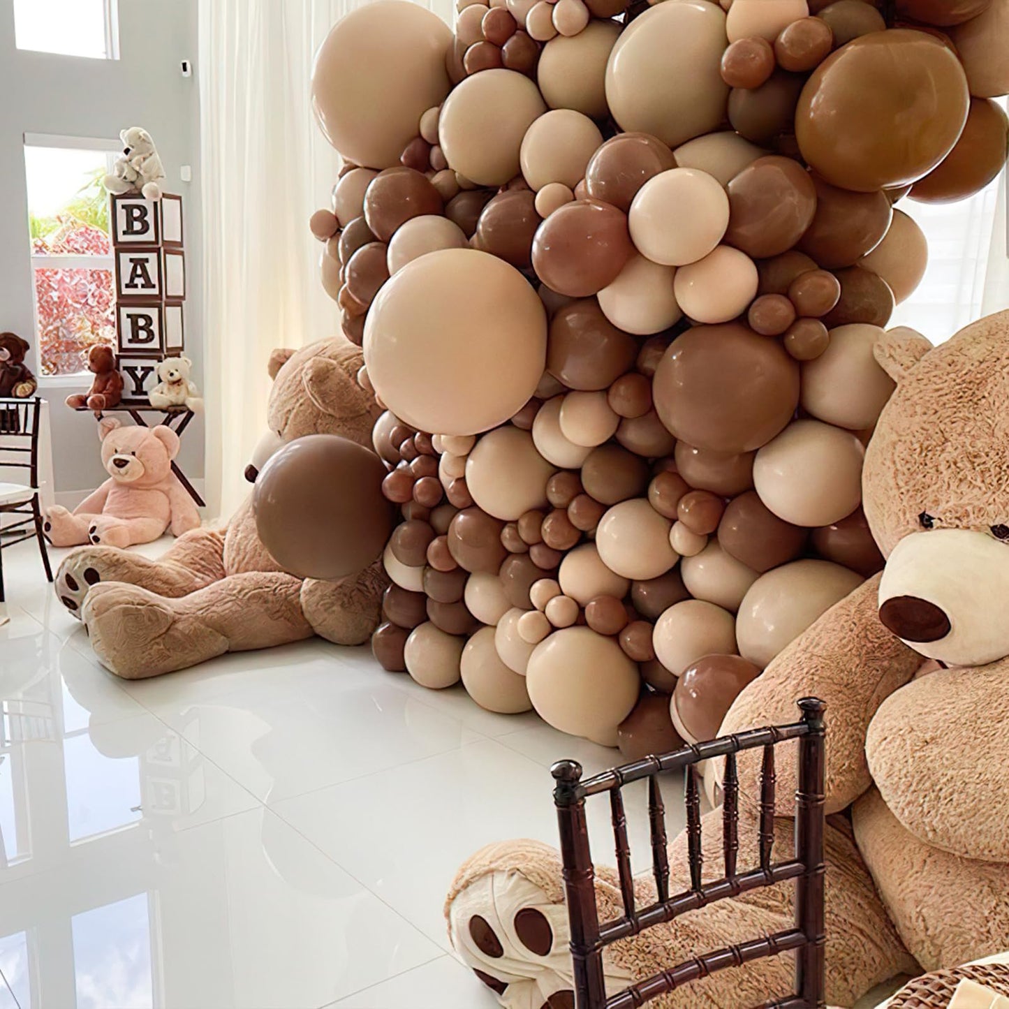 PartyWoo Brown Balloons Pack - 85 Pcs, 5-18 Inch Rubber Balloons for Garland/Arch Decorations, Boho Style