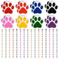 Weecent 32 Pcs Party Favors Kids Stationery Include 8 Colors Paw Print Pencil and Notpads Colorful Wooden Writing Pencils and Sm