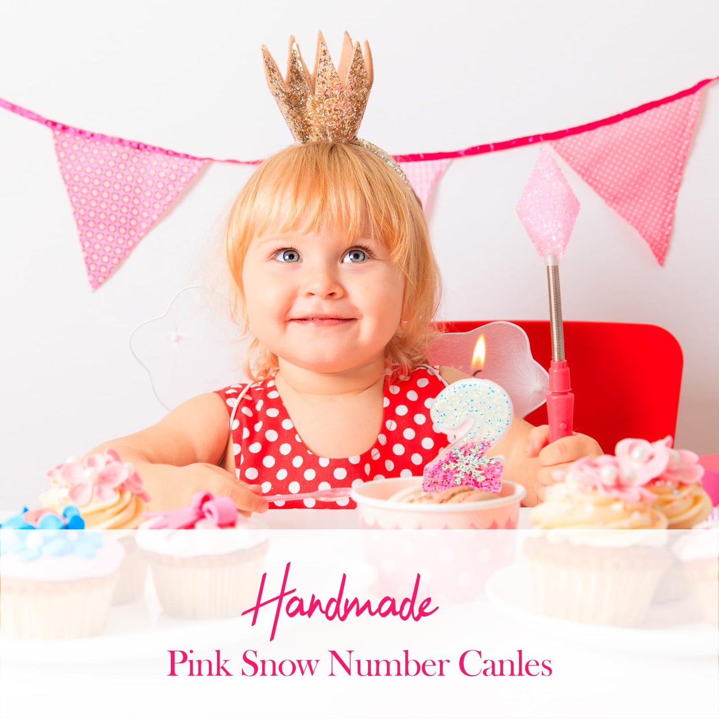 Frozen Themed Birthday Candles, Number 2 Snow Birthday Candle for Party Supplies, Frozen Birthday Party Supplies, 2.76 inch 2nd