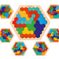 Webby Hexagonal Wooden Tetris Brain Teaser Puzzle Learning Toy for Kids