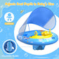 WayEee Baby Pool Float with UPF50+ Canopy, Inflatable Adjustable Seat, 6-36 Months, Blue, Summer Toy for Pool, Bathtub, Beach