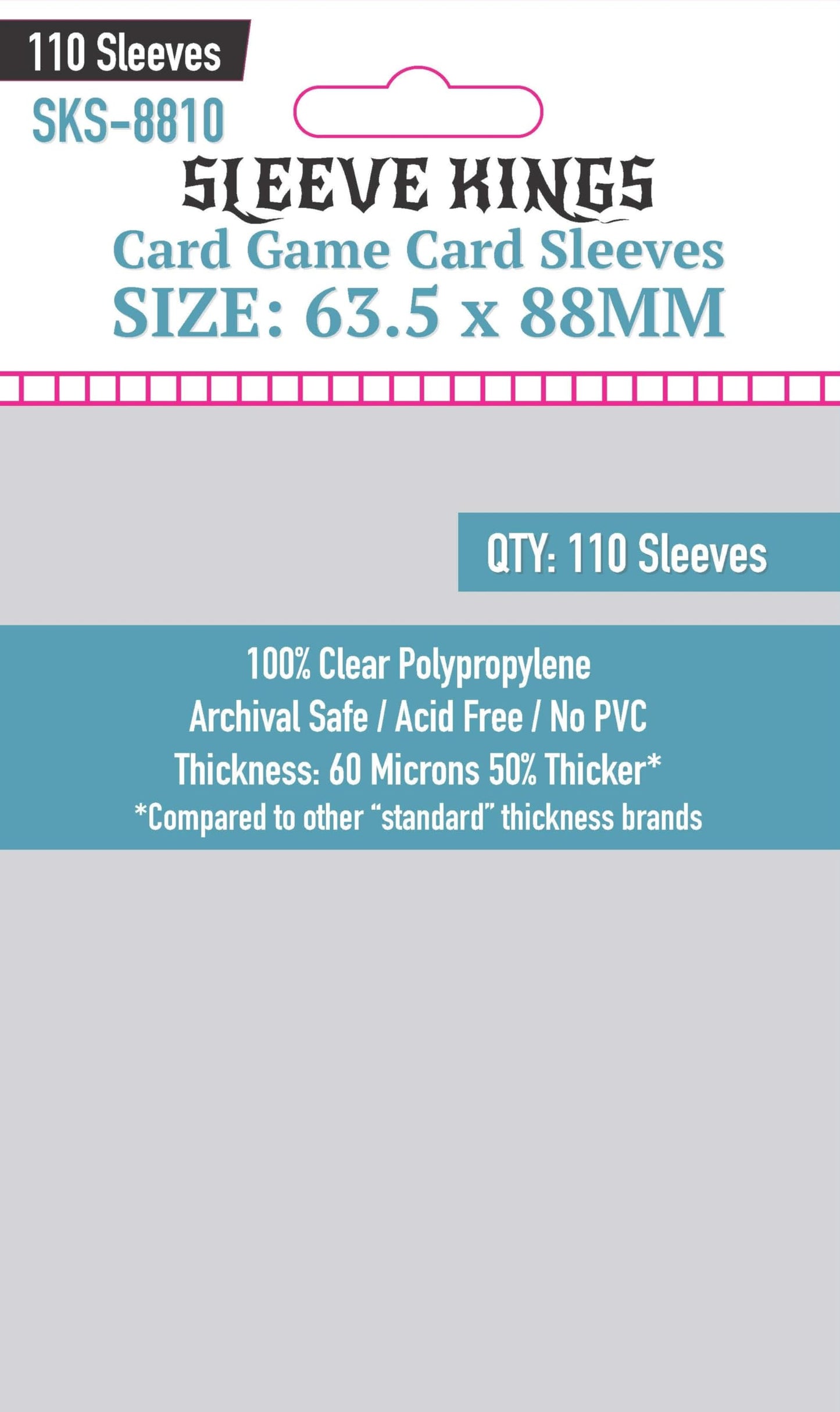 Sleeve Kings Card Game Card Sleeves (63.5X88Mm) - 110 Pack, 60 Microns