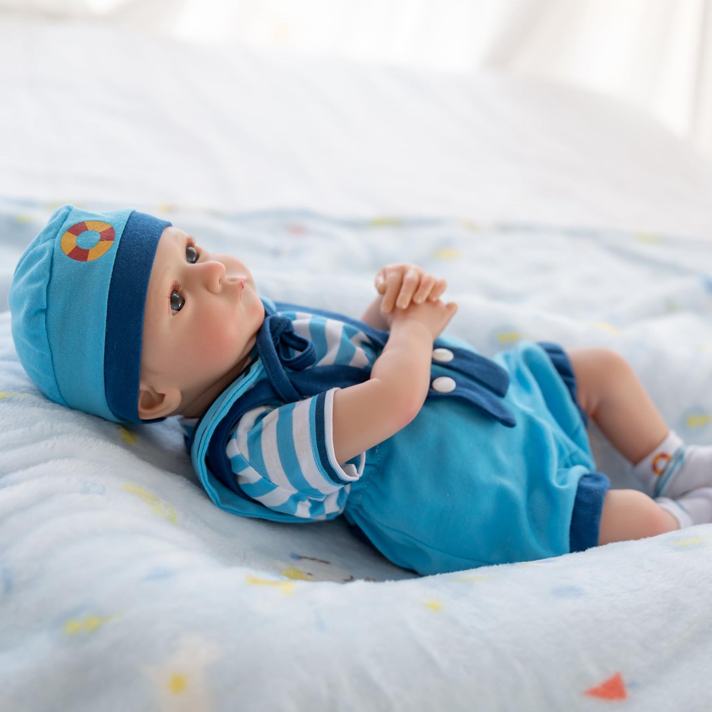 Fancci Realistic Reborn Baby Dolls Boy,18 Inch Lifelike Newborn Baby Doll Real Life Baby Dolls Soft Weighted Reborn Doll Christm