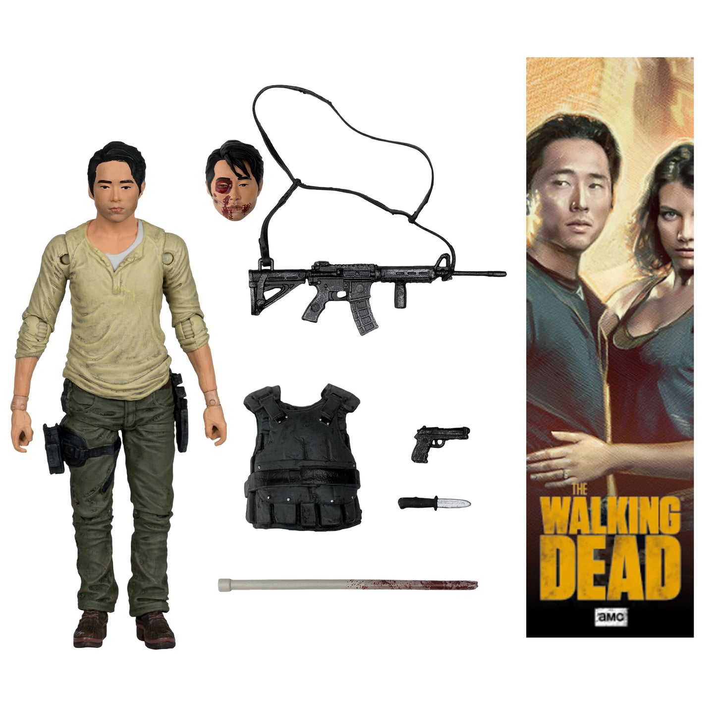 McFarlane Toys The Walking Dead Glenn Action Figure, 5in, Multicolor, Plastic, Model 14348