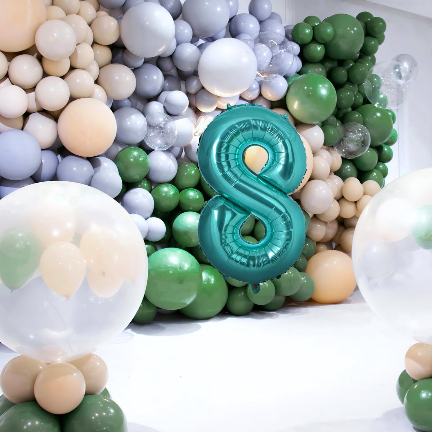 Vonokee 40 Inch Teal Blue Giant Number Balloons 2, Jumbo Digital Foil Mylar Balloon For Birthday Party Wedding Anniversary Celeb