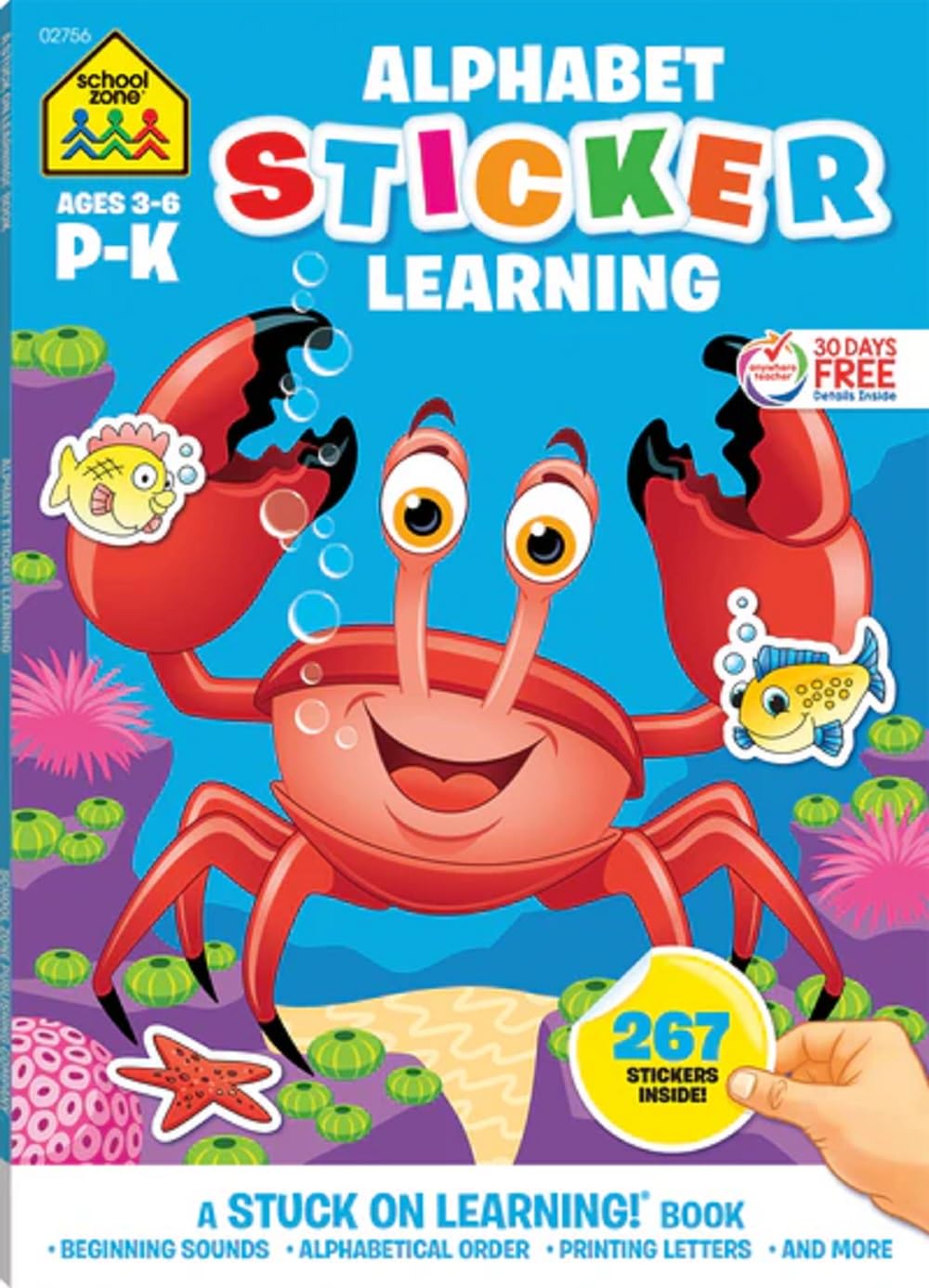 School Zone Sticker Workbook-Alphabet Fun Grades P-K