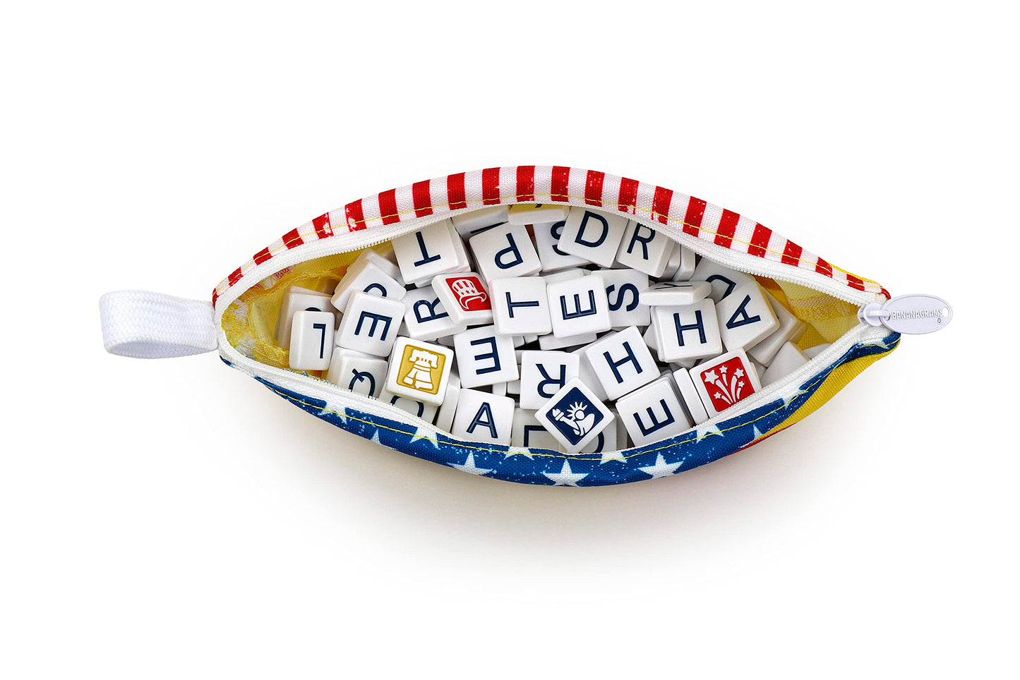 Bananagrams Stars and Stripes Edition Family Board Game - Mixed Materials, Model SAS001