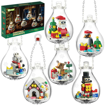 Christmas Ornaments 2024 Building Set, Ornament For Christmas Tree With Light, Xmas And Thanksgiving Holiday For Gifts, Gingerbr