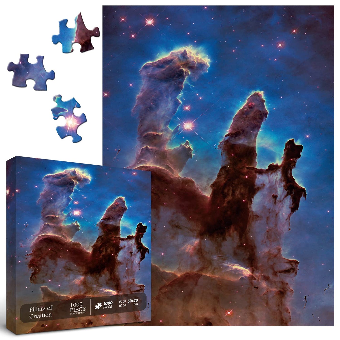 Space Puzzle 1000 Pieces mature-themed  Solar System Galaxy Puzzle  Hubble-Pillars of Creation ts Star Nebula Universe Picture Jigsaw Puzzle