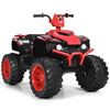 Honey Joy 12V Ride On Atv, 4-Wheeler Battery Powered Toddler Quad, 2 Speeds, Led Headlights, Slow Start, Horn, Music, Treaded Tires, Electric Ride On Toy For Kid(Red)