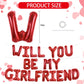 TONIFUL 16 Inch Red Will You Be My Girlfriend Letter Balloons Be My Girlfriend Proposal Balloon Banner for Romantic Valentines