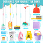 Tuzt 14Pcs Toddler Kids Cleaning Toy Set, Kids Adjustable Mop Broom & Dustpan Set, House Cleaning Tool Toys For Toddlers 1-3,Mon