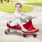 GLACER Wiggle Car  Just Twist Swing Car with Flashy PU Wheels  No Battery  Gears or Pedals Wiggle Bike  Easy to Ride  Indoor Outdoor Ride on Toy Gift for Boys & Girls Aged 3 Years Old and up (Red)