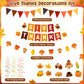 Tiamon 63 Pcs Thanksgiving Decorations Give Thanks Banner Fall Leaf Garland Turkey Pumpkin Hanging Swirls Decor Triangular Bunti