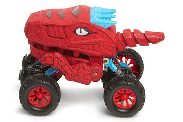 Rugged Racers Dinosaur Monster Truck Toy Cars - Pull Back Car Toys Dino 4 Wheel Car Game Mini Pullback Vehicles for Toddlers