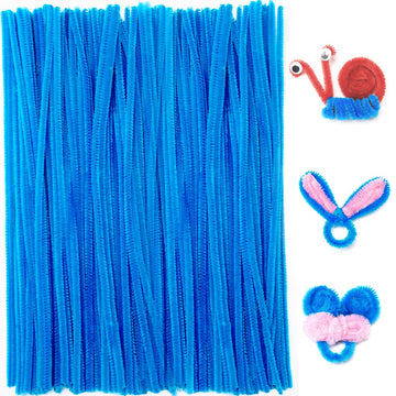 Praisebank Dark Blue Pipe Cleaners for Crafts (200pcs), 12 inch Long, Chenille Stems for Arts and Crafts.