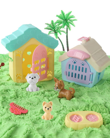 Sikmcle 36 Pcs Pet Sensory Bin Moldable Sensory Sand Kit Pet Play Set And Sandbox With Lid Dog And Cat Toddler Toys For Kids Pet