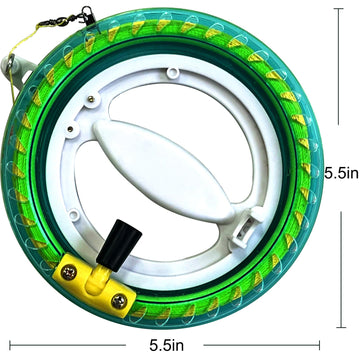 Hengda Kite Professional Outdoor Kite Line Winder Winding Reel Grip Wheel With 650 Feet (60Lbs) Flying Line String Flying Tools With Lock For Kids And Adults