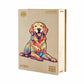 Wooden Jigsaw Puzzle, Loyal Golden Retriever Wooden Puzzle For Adults, Unique Shape Dog Wooden Jigsaw Puzzle, Family Puzzle, Int
