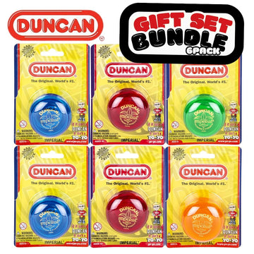 Duncan Toys Imperial Yo-Yo (6-pc), Beginner Yo-Yo with String, Steel Axle and Plastic Body, Assorted Colors
