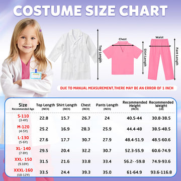 RioRand Doctor Costume for Kids With Stethoscope Lab Coat Career Day Costume Halloween Dress Up For Boys Girls 3-11