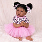 Aori Reborn Baby Dolls Clothes 22 Inch Pink Leopard Outfit Set For 18-24 Inch Reborn Doll Newborn Girl