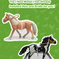 DuDuMo Horse Stable Playset with 3 Horses & 2 Riders, Green Plastic Toy for Kids 3-8+ Years