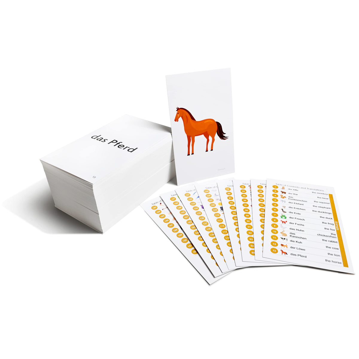 PatS Flash Cards 192 German Beginning Vocabulary Flash Cards With Original Artwork  For All Ages