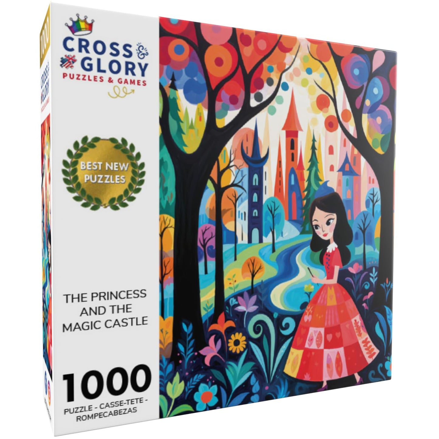 Cross & Glory 1000 Piece Jigsaw Puzzle - The Princess and The Magic Castle, Large, Premium Satin Finish, Ideal for Family Nights
